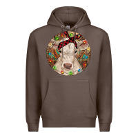 Coffee Christmas Charolais Calf Baby Cow Premium Hoodie - RanaPortraitStore