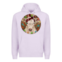 Lilac Christmas Charolais Calf Baby Cow Premium Hoodie - RanaPortraitStore