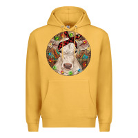 Mustard Christmas Charolais Calf Baby Cow Premium Hoodie - RanaPortraitStore
