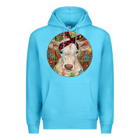 Ocean Blue Christmas Charolais Calf Baby Cow Premium Hoodie - RanaPortraitStore