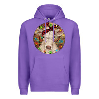 Purple Christmas Charolais Calf Baby Cow Premium Hoodie - RanaPortraitStore