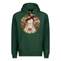 Sports Green Christmas Charolais Calf Baby Cow Premium Hoodie - RanaPortraitStore