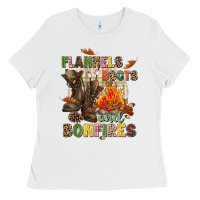White Flannels boots and bonfires Ladies Tee - NancyCooperArtShop