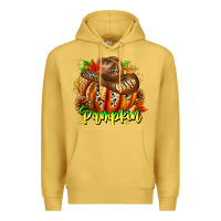 Antique Gold Hello Pumpkin Premium Hoodie - CowhideDigitalArt