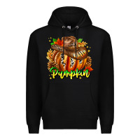 Black Hello Pumpkin Premium Hoodie - CowhideDigitalArt