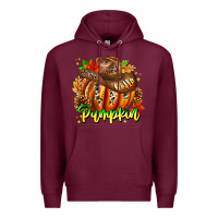 Burgundy Hello Pumpkin Premium Hoodie - CowhideDigitalArt