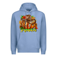 Colony Blue Hello Pumpkin Premium Hoodie - CowhideDigitalArt