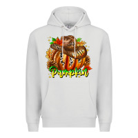 Dove Grey Hello Pumpkin Premium Hoodie - CowhideDigitalArt