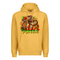 Mustard Hello Pumpkin Premium Hoodie - CowhideDigitalArt