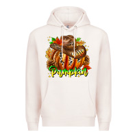 Pale Pink Hello Pumpkin Premium Hoodie - CowhideDigitalArt
