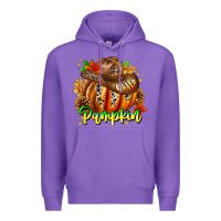 Purple Hello Pumpkin Premium Hoodie - CowhideDigitalArt