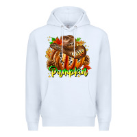 White Hello Pumpkin Premium Hoodie - CowhideDigitalArt