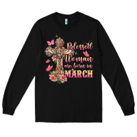 Black Blessed women are born in March Long Sleeve Tee - FaDigitalArtStudio