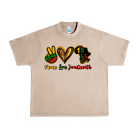 French Oak Peace love Juneteenth Urban Heavy Tee - HowdyJamesFarm