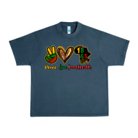 Midnight Navy Peace love Juneteenth Urban Heavy Tee - HowdyJamesFarm