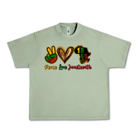 Oil Green Peace love Juneteenth Urban Heavy Tee - HowdyJamesFarm