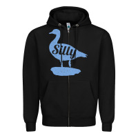 Black Silly Goose Funny Silly Goose Zipper Hoodie - longCreatives