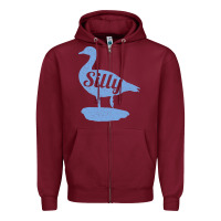 Burgundy Silly Goose Funny Silly Goose Zipper Hoodie - longCreatives