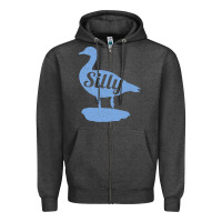 Charcoal Heather Silly Goose Funny Silly Goose Zipper Hoodie - longCreatives