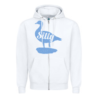 White Silly Goose Funny Silly Goose Zipper Hoodie - longCreatives
