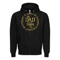 Black Mens One Dad to rule them all  father's day gift Zipper Hoodie - longCreatives