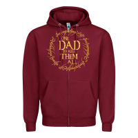 Burgundy Mens One Dad to rule them all  father's day gift Zipper Hoodie - longCreatives