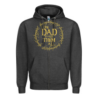 Charcoal Heather Mens One Dad to rule them all  father's day gift Zipper Hoodie - longCreatives