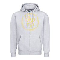 Heather Grey Mens One Dad to rule them all  father's day gift Zipper Hoodie - longCreatives