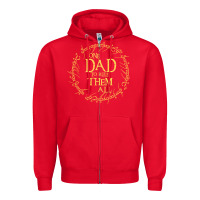 Red Mens One Dad to rule them all  father's day gift Zipper Hoodie - longCreatives