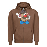 Chestnut Womens Mr. Potato Head Simple Portrait Zipper Hoodie - longCreatives
