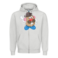 Dove Grey Womens Mr. Potato Head Simple Portrait Zipper Hoodie - longCreatives