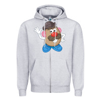 Heather Grey Womens Mr. Potato Head Simple Portrait Zipper Hoodie - longCreatives