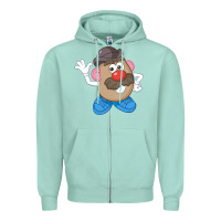 Seafoam Womens Mr. Potato Head Simple Portrait Zipper Hoodie - longCreatives