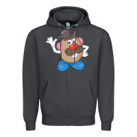 Smoke Womens Mr. Potato Head Simple Portrait Zipper Hoodie - longCreatives