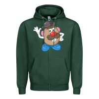 Sports Green Womens Mr. Potato Head Simple Portrait Zipper Hoodie - longCreatives