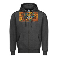 Charcoal Heather texas map bull skull sunflower leopard licence plate Zipper Hoodie - Artiststas