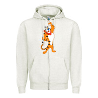 Oatmeal Heather Frosted Flakes Tony The Tiger T Zipper Hoodie - longCreatives