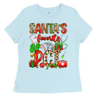 Baby Blue santa's favorite pct Ladies Tee - texasbilliewilder