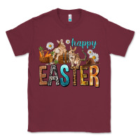 Burgundy Happy Easter with Cowboy Easter Day Classic Tee - HowdyJamesFarm
