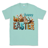 Seafoam Happy Easter with Cowboy Easter Day Classic Tee - HowdyJamesFarm
