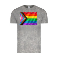 Cloud Rock Pride flag background Vintage Tee - CowGirlArtShop