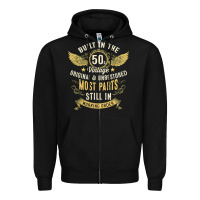 Black Mens Vintage 1950s Built In The 50s Fifties Funny 70th Birthday Zipper Hoodie - longCreatives