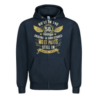 Navy Mens Vintage 1950s Built In The 50s Fifties Funny 70th Birthday Zipper Hoodie - longCreatives