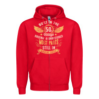 Red Mens Vintage 1950s Built In The 50s Fifties Funny 70th Birthday Zipper Hoodie - longCreatives