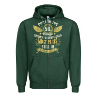 Sports Green Mens Vintage 1950s Built In The 50s Fifties Funny 70th Birthday Zipper Hoodie - longCreatives