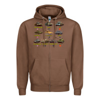 Chestnut Top Ten Best WW2 Tanks M4 Sherman Panzer IV Tiger II T34 Zipper Hoodie - longCreatives