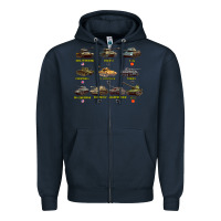 Navy Top Ten Best WW2 Tanks M4 Sherman Panzer IV Tiger II T34 Zipper Hoodie - longCreatives