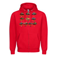 Red Top Ten Best WW2 Tanks M4 Sherman Panzer IV Tiger II T34 Zipper Hoodie - longCreatives