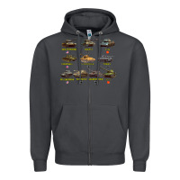 Smoke Top Ten Best WW2 Tanks M4 Sherman Panzer IV Tiger II T34 Zipper Hoodie - longCreatives