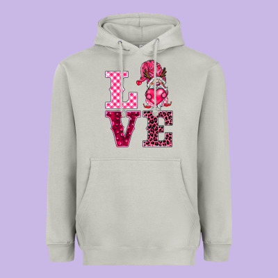 Love Gnomies Heavyweight Hoodie Designed By Barkaloodesign